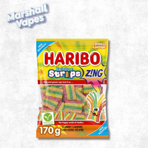 Haribo Rainbow Strips Gummy Candy – 170g Bag