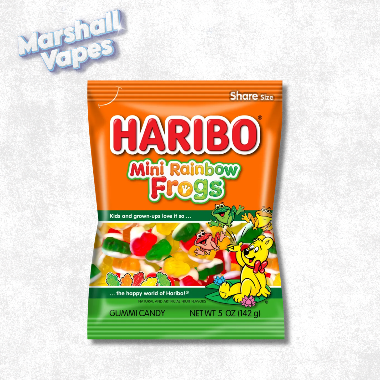 Haribo Mini Rainbow Frogs Gummy Candy – 142g Bag