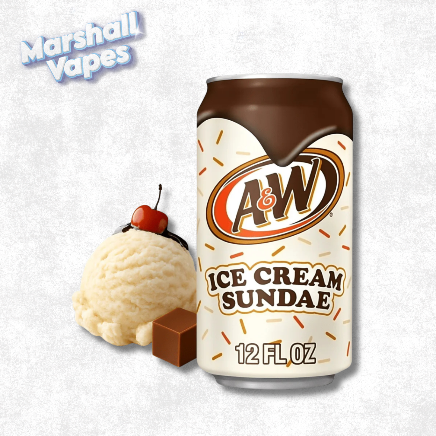 A&W Ice Cream Sundae Soda – 355mL Can (No Caffeine)