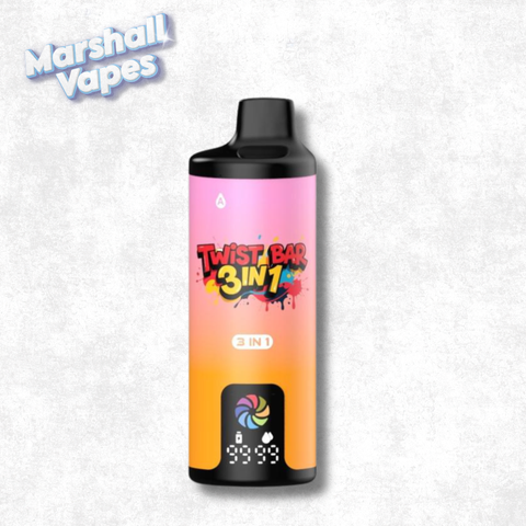 Twist Bar 3-in-1 vape, Pink Lemon + Cherry Lemon + Cherry Lemon Blue Razz, 20mg 2mL
