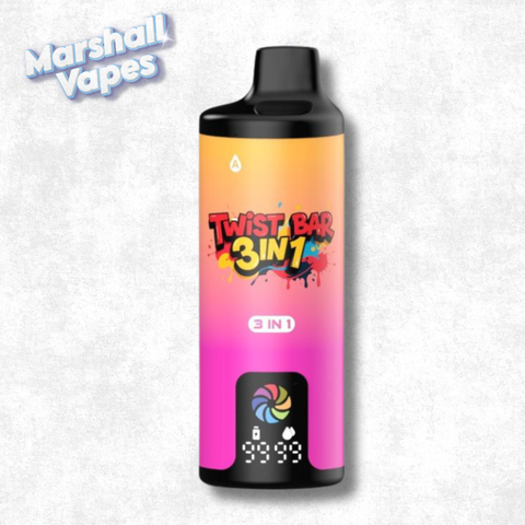 Twist Bar 3-in-1 vape, Peach Lemon + Peach Ice + Peach Berry, 20mg 2mL