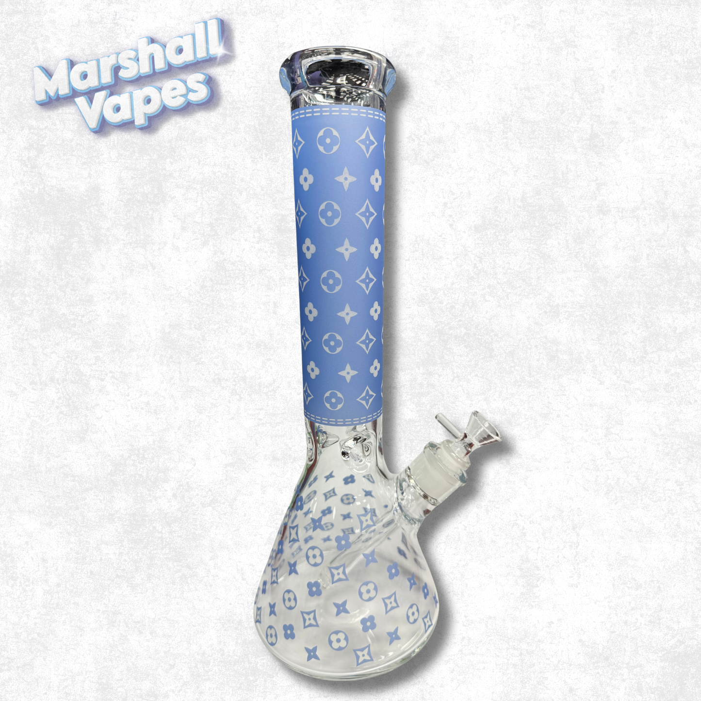 Large Blue Louis Vuitton Graphic Bong