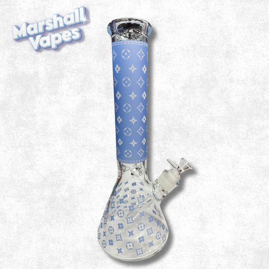 Large Blue Louis Vuitton Graphic Bong