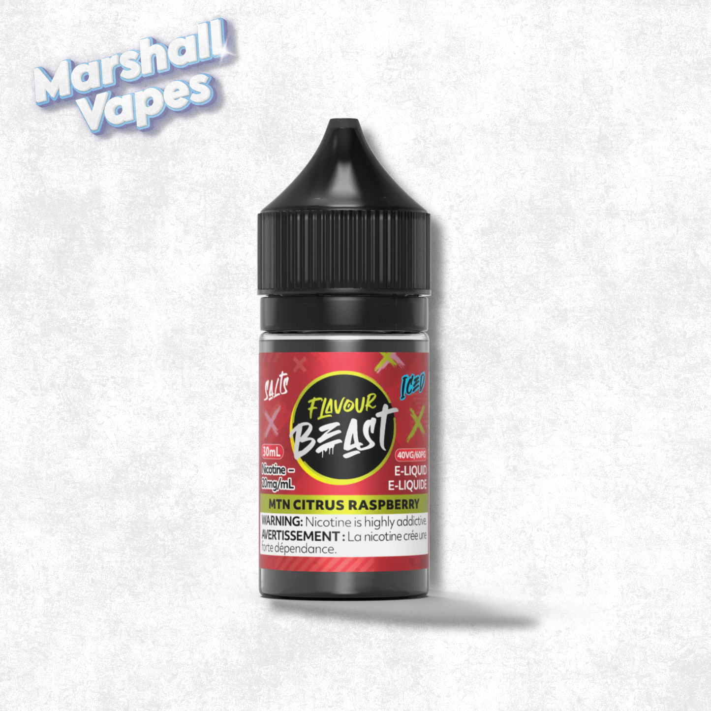 Flavour Beast Salt MTN Citrus Raspberry Iced nicotine salt e-liquid citrus raspberry ice flavour