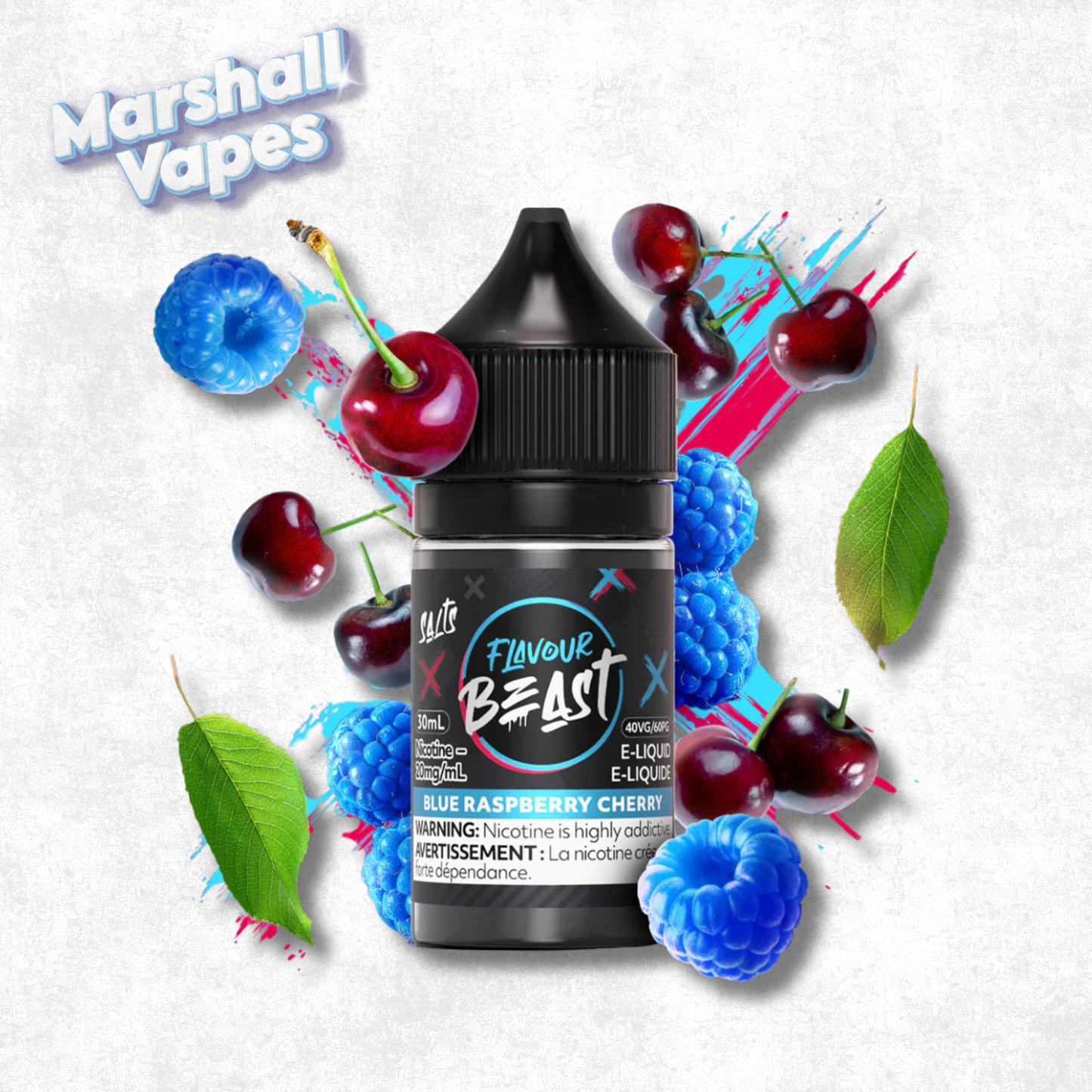 Flavour Beast Salt Blue Raspberry Cherry nicotine salt e-liquid blue raspberry cherry candy flavour