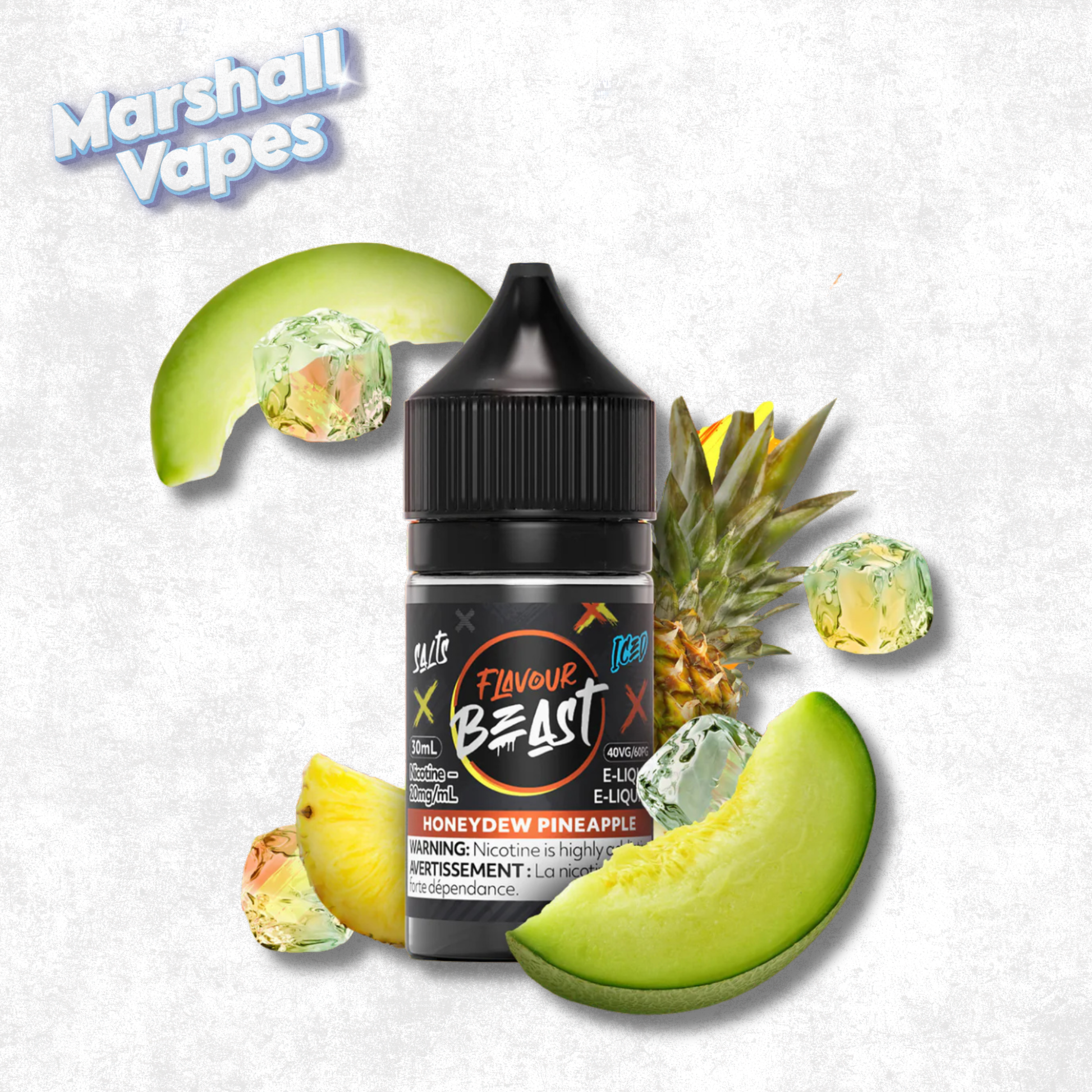 Flavour Beast Salt Honeydew Pineapple Iced nicotine salt e-liquid honeydew pineapple tropical ice flavour