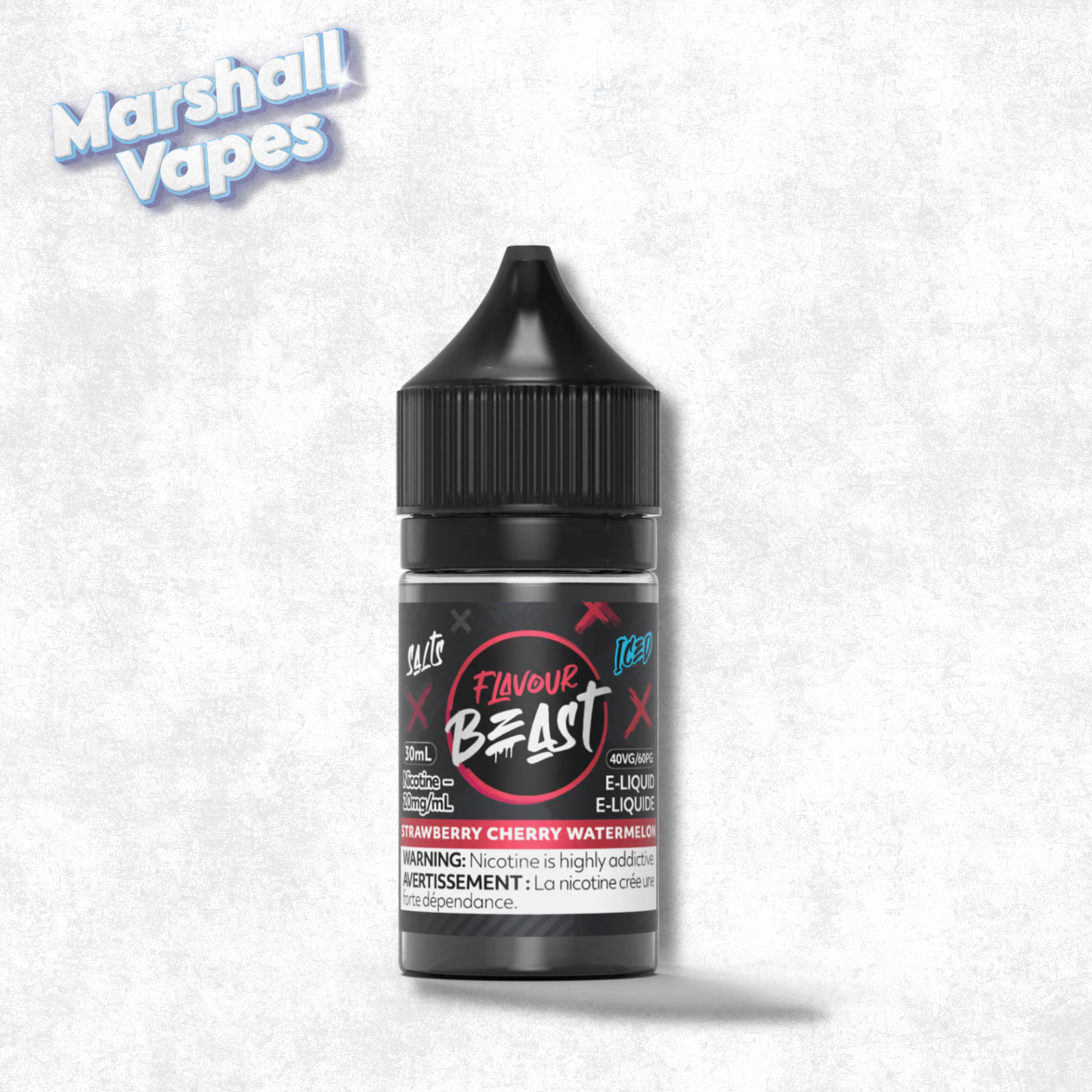 Flavour Beast Salt Strawberry Cherry Watermelon Iced nicotine salt e-liquid strawberry cherry watermelon ice flavour