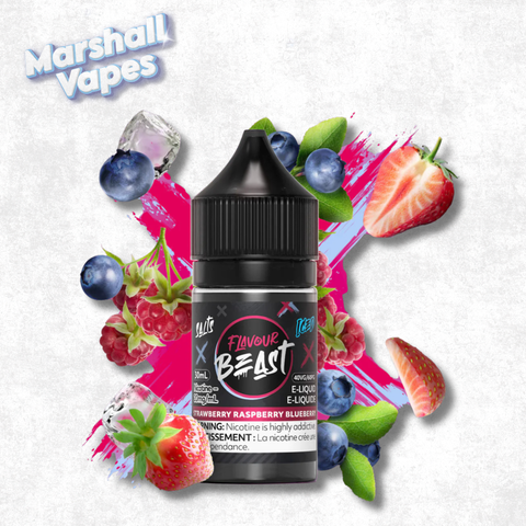 Flavour Beast Salt Strawberry Raspberry Blueberry Iced nicotine salt e-liquid mixed berry ice flavour