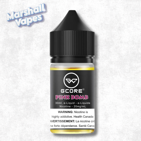 Gcore Pink Bomb salt nic e-liquid, 30ml bottle, 20mg