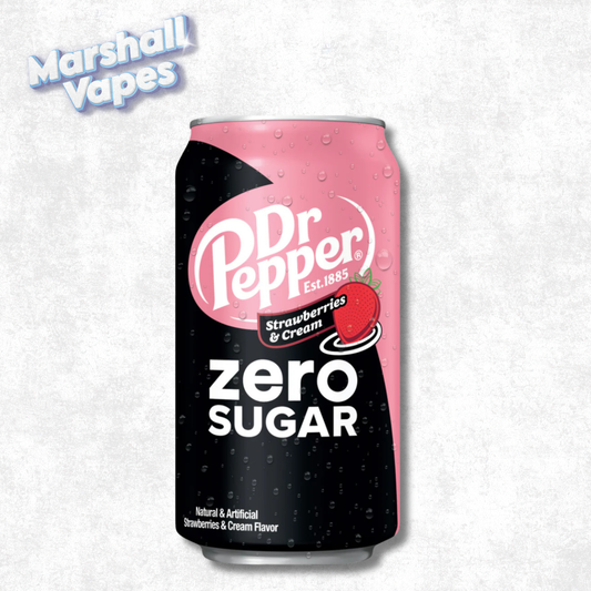 Dr Pepper Strawberries & Cream Zero Sugar (355ml) - Exotic Soda