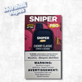 Sniper Pro 35K Disposable Cherry Classic vape device with smooth rich cherry flavour, rechargeable design, up to 35,000 puffs.