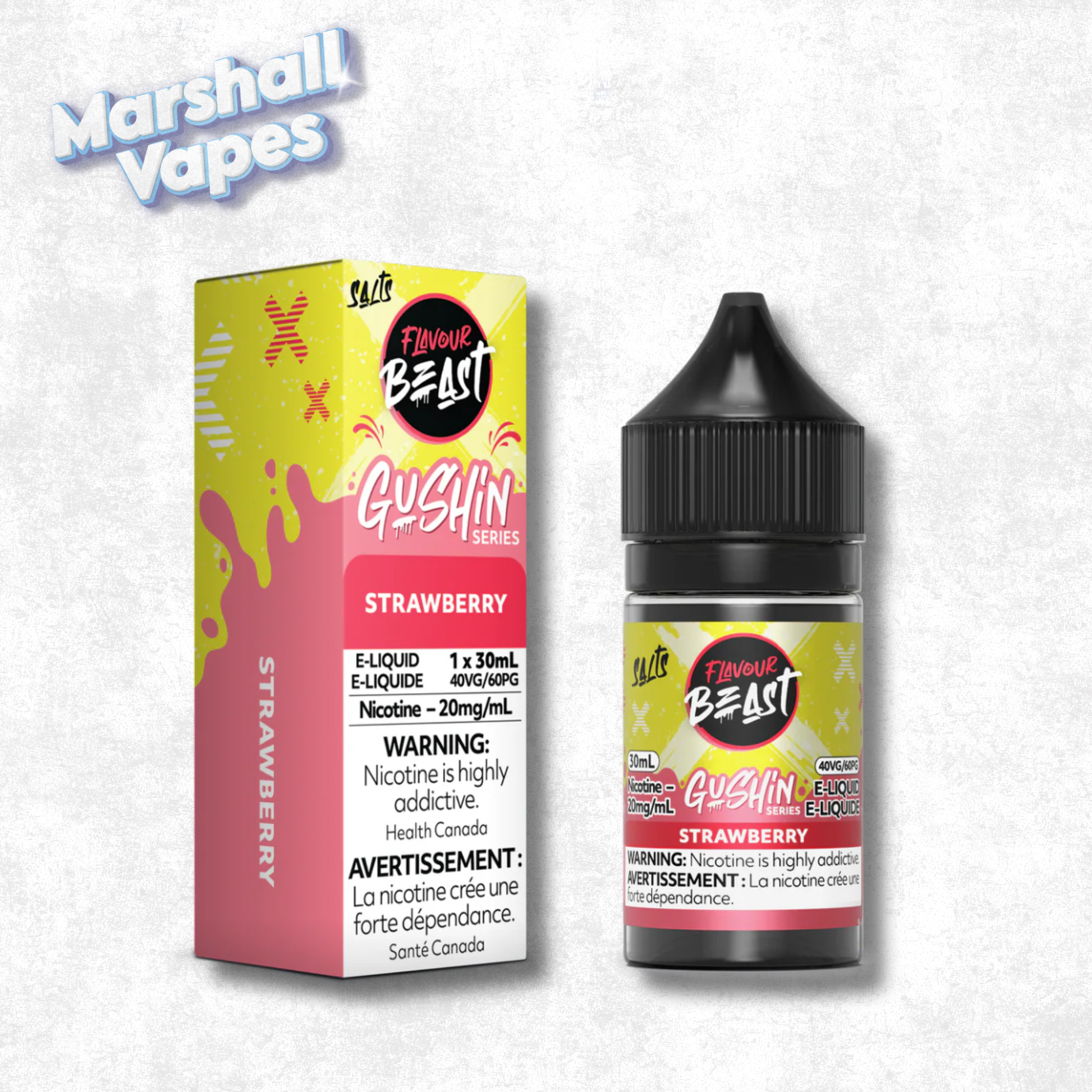 Flavour Beast E-Liquid Gushin Strawberry nicotine salt e-liquid strawberry fruit flavour