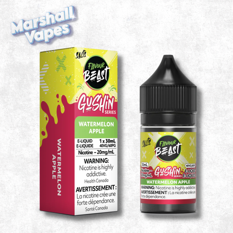 Flavour Beast E-Liquid Gushin Watermelon Apple nicotine salt e-liquid watermelon apple fruit flavour