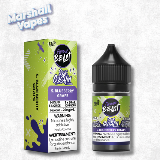Flavour Beast E-Liquid Sour Gushin Blueberry Grape nicotine salt e-liquid blueberry grape sour flavour