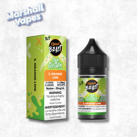 Flavour Beast E-Liquid Sour Gushin Orange Lime nicotine salt e-liquid orange lime sour citrus flavour