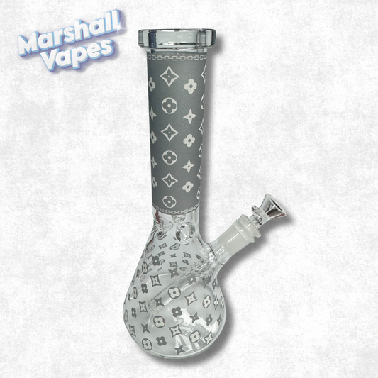 Grey Louis Vuitton Graphic Glass Bong