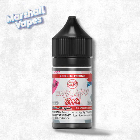 Flavour Beast Salt Sippin Red Lightning Iced nicotine salt e-liquid icy mixed fruit flavour