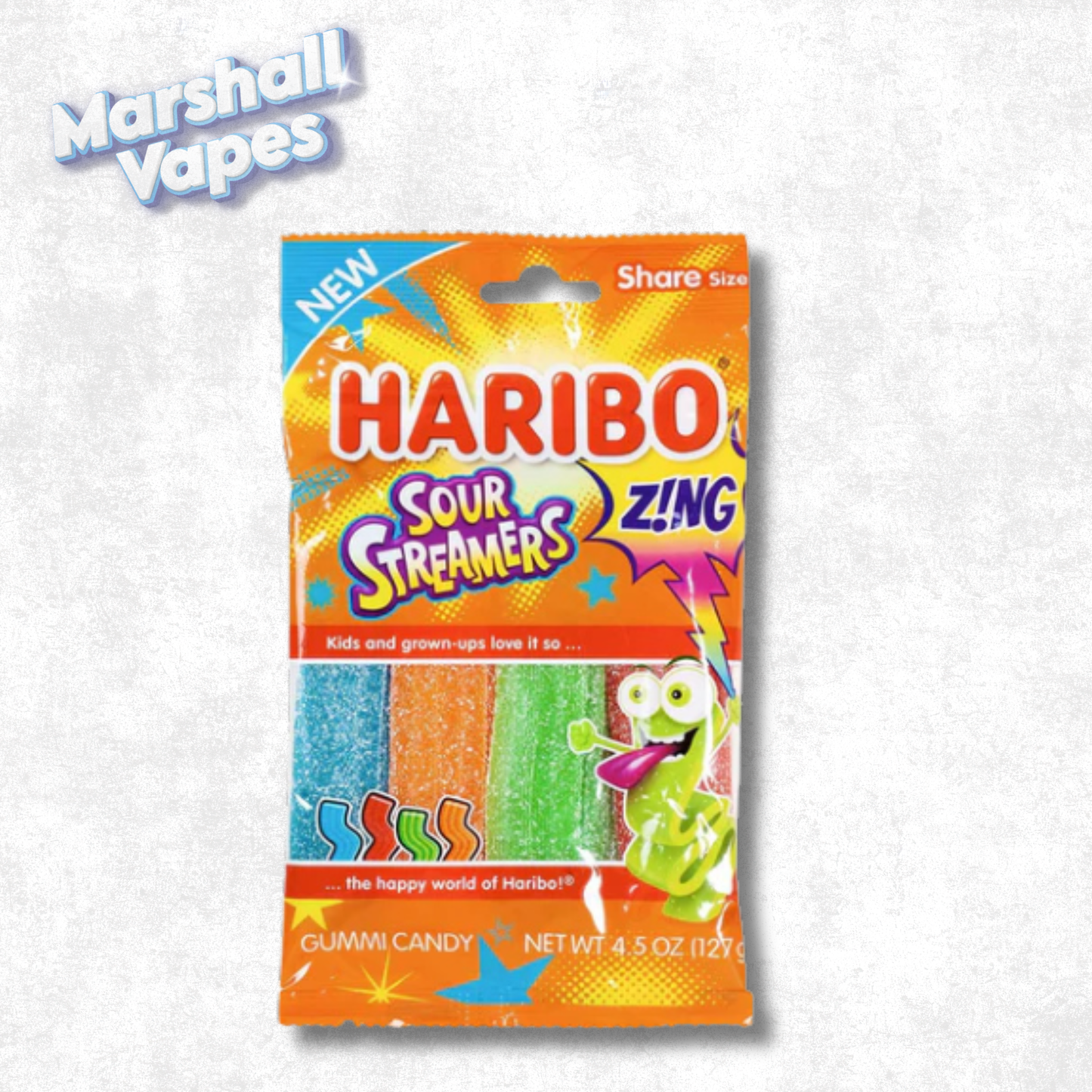 Haribo Sour Streamers (127g) – Sour Gummy Candy Strips