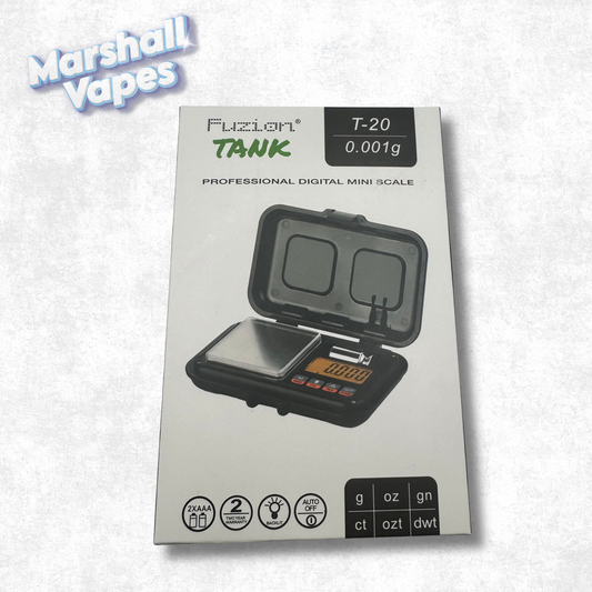 Fuzion Tank T-20 Digital Mini Scale 20g x 0.001g – Precision Pocket Scale