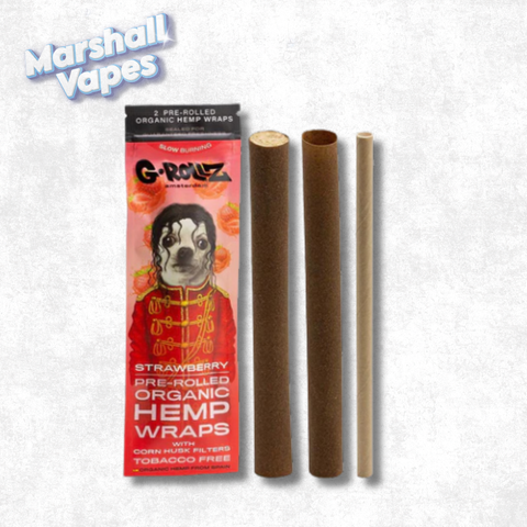 Grollz Strawberry Organic Hemp Wraps 4 Pack – Tobacco Free Slow Burning