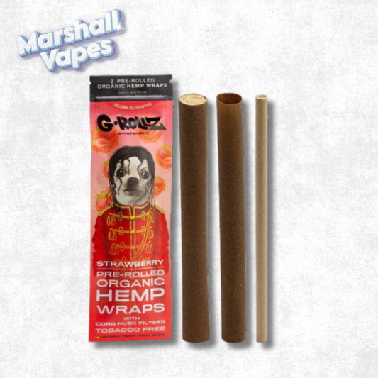 Grollz Strawberry Organic Hemp Wraps 4 Pack – Tobacco Free Slow Burning