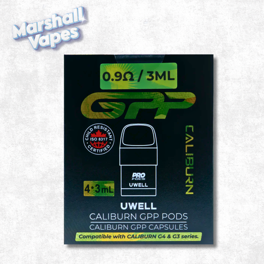Uwell Caliburn GPP Pods 0.9Ω 4 Pack – 2mL Replacement Pods
