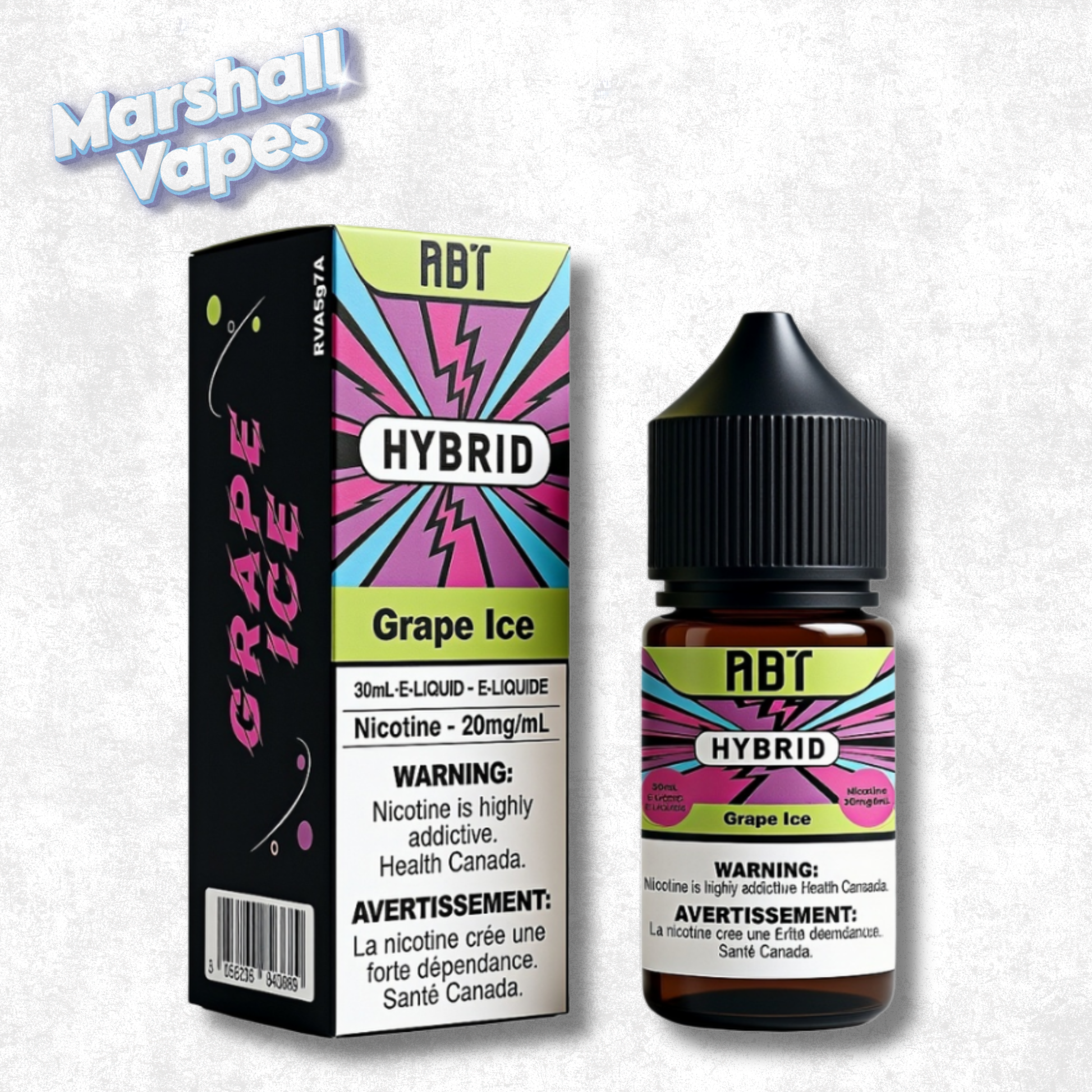 ABT Hybrid E liquid Grape Ice 20mg nicotine salt e liquid grape flavour with cooling ice smooth vape juice