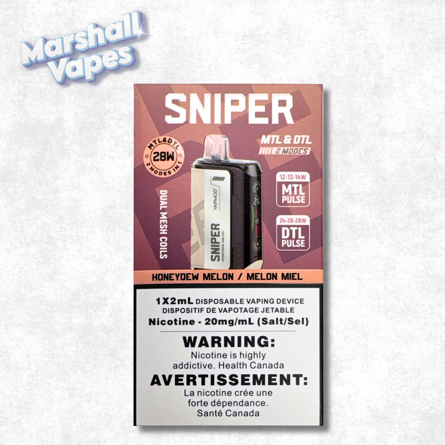 Sniper Disposable Honeydew Melon disposable vape sweet melon flavour smooth draw high puff device