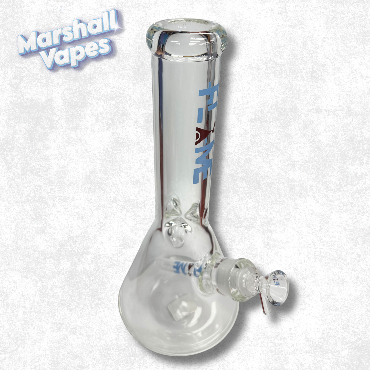 12" Thick Flame Glass Bong Blue Accent