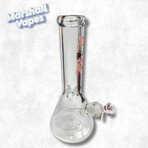 12" Thick Glass Bong Pink Accent