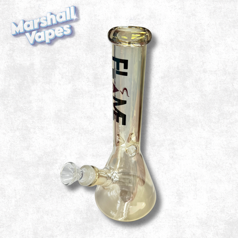 10" Gold Accent Flame Glass Bong