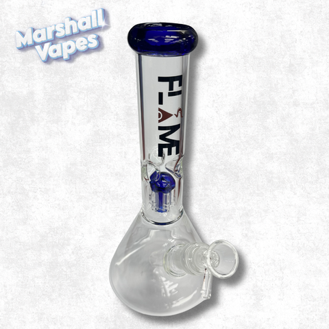 10" Blue Flame Glass Bong (Wide Bottom)