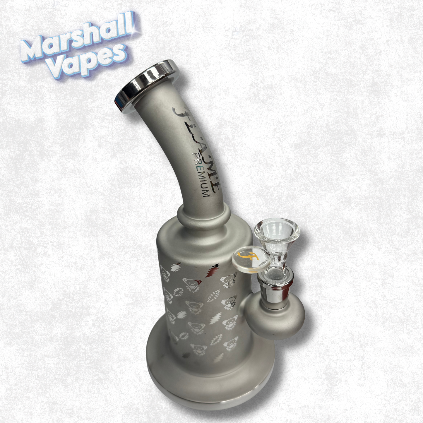 9" Flame Premium Silver Dab Rig