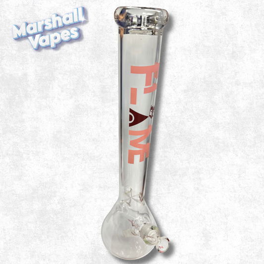 17.5" Pink Accent Flame Glass Bong