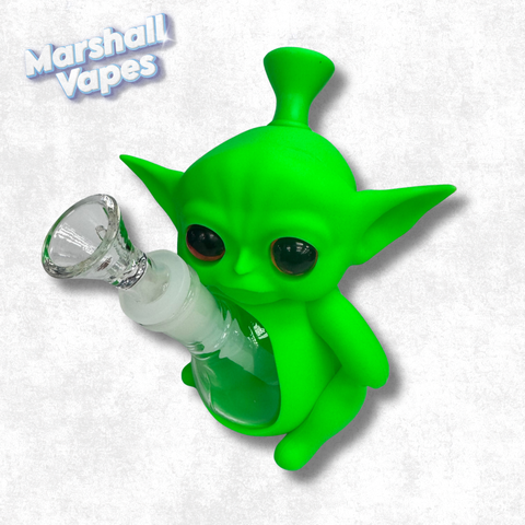 6" Green Alien Silicone Bong