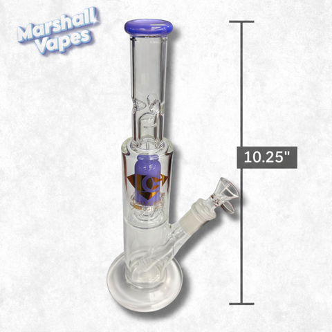 10.25" Diamond Gold Glass Bong (Purple Accent)