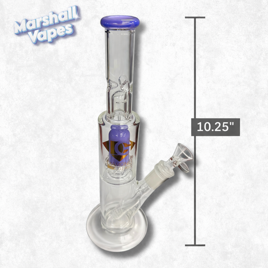 10.25" Diamond Gold Glass Bong (Purple Accent)