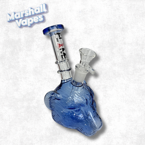 6.5" Blue Glass Bear Bong
