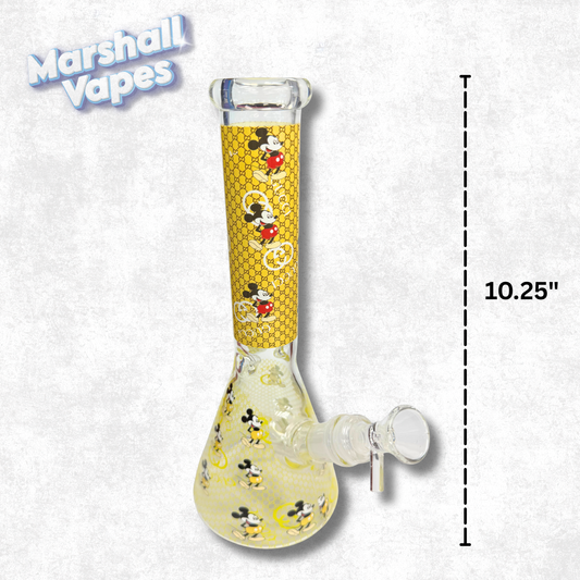 10.25" Yellow Gucci Mickey Mouse Glass Bong