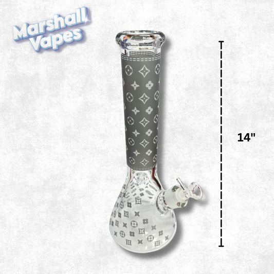 14" Louis Vuitton Glass Bong (Gray)