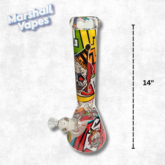 14" Scary Clown Glass Bong