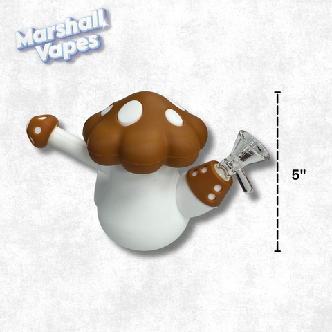 5" Brown Mushroom Silicone Bong