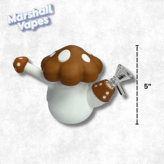 5" Brown Mushroom Silicone Bong