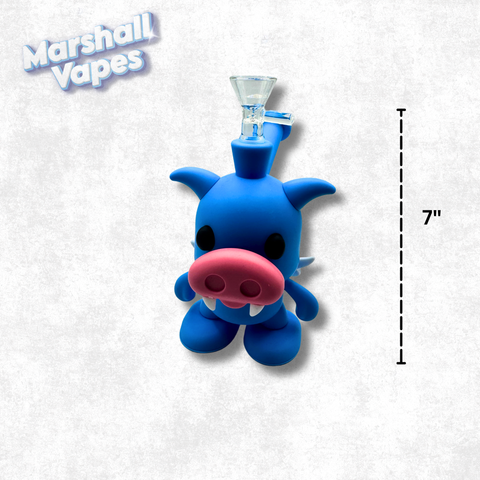 7" Blue Pig Silicone Bong