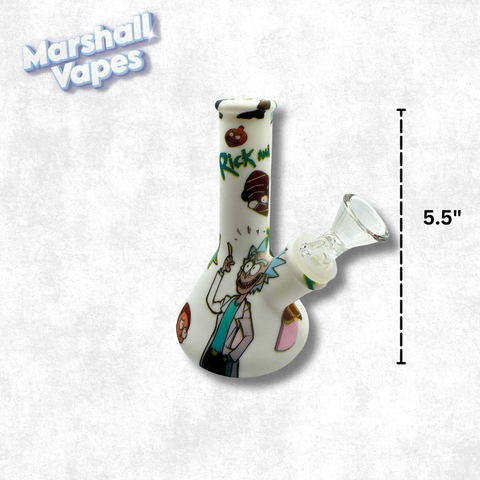 5.5" Silicone Beaker Bong (Rick & Morty Design)