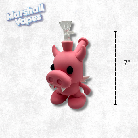 7" Pink Pig Silicone Bong