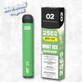O2 Disposable Mint Ice disposable vape refreshing mint flavour with cooling ice smooth draw high puff device