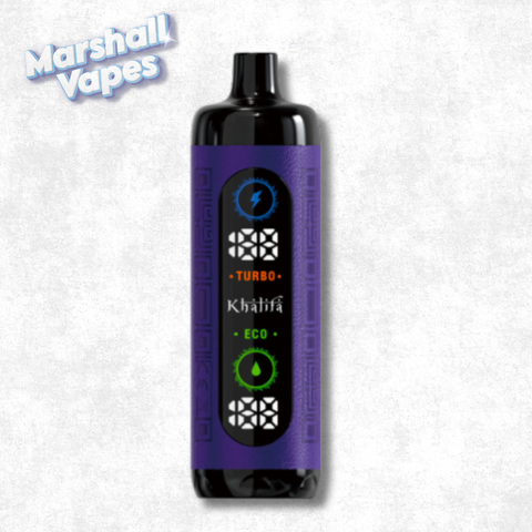Khalifa Bar Grape Mint 5mg hookah vape with adjustable airflow eco mode and boost mode low nicotine disposable vape device