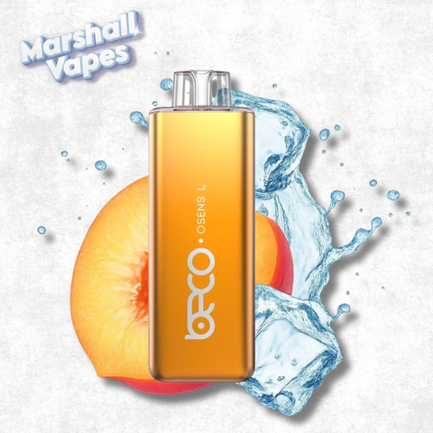 Beco Slim Hybrid Peach Ice vape with hybrid nicotine slim disposable vape device and peach ice flavour