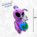 5.5 inch purple alien silicone bong holding Earth with durable portable silicone design for everyday use and travel